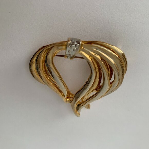 Vintage Flame BROOCH Pin Gold Tone Fire Unsigned - Picture 3 of 8